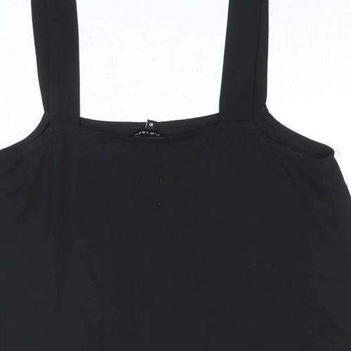 New Look Womens Black Polyester Camisole Blouse Size 10 Square Neck