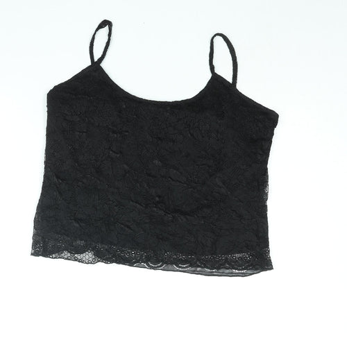 Berkertex Womens Black Polyester Camisole Blouse Size 16 Scoop Neck