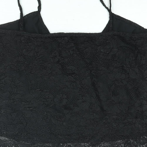 Berkertex Womens Black Polyester Camisole Blouse Size 16 Scoop Neck