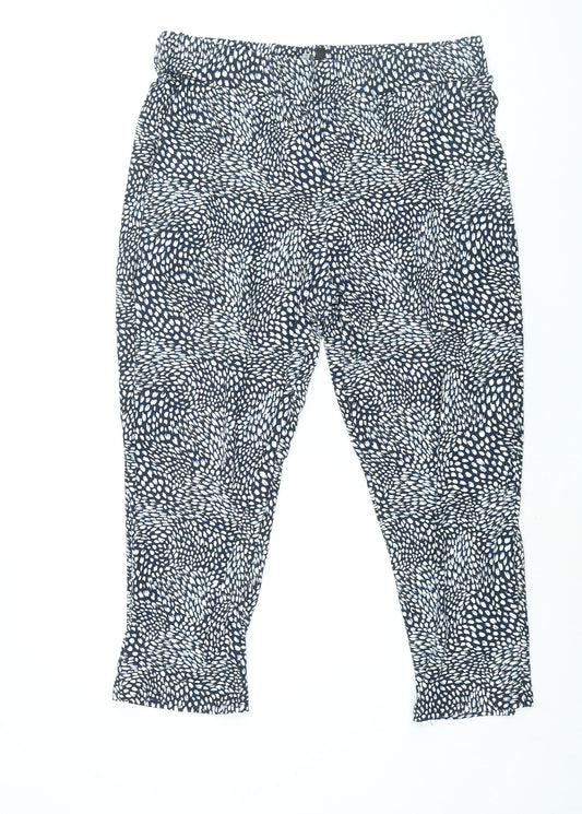 Intuition Womens Blue Geometric Polyester Harem Trousers Size 16 L26 in Regular - Size 16-18