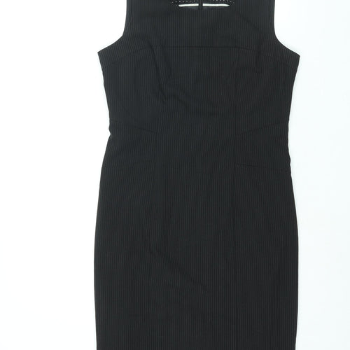 The Department Womens Black Polyester Pencil Dress Size 10 Round Neck Zip - Double Vented