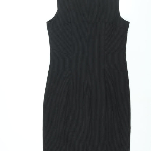 The Department Womens Black Polyester Pencil Dress Size 10 Round Neck Zip - Double Vented