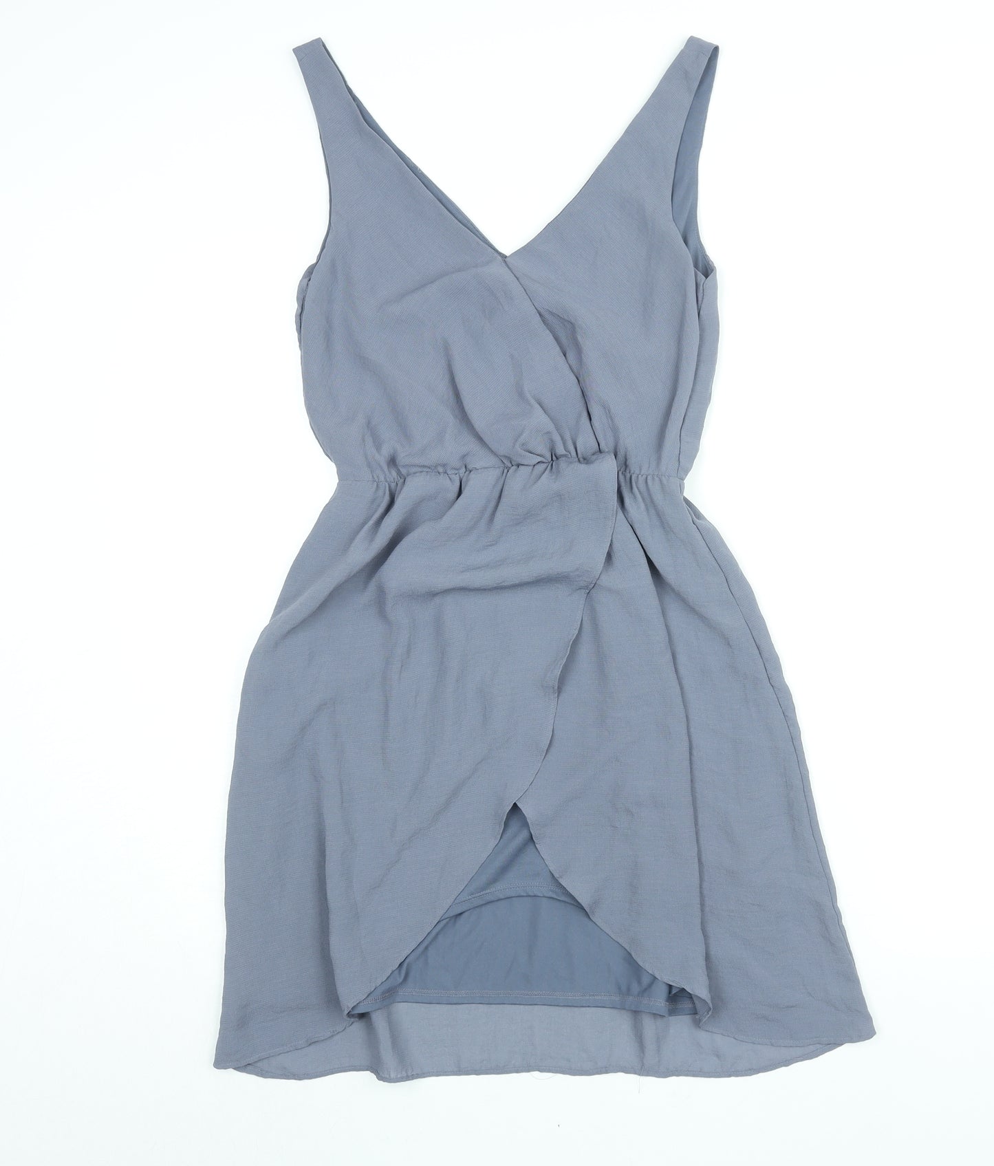 H&M Womens Blue Polyester A-Line Size 6 V-Neck Pullover