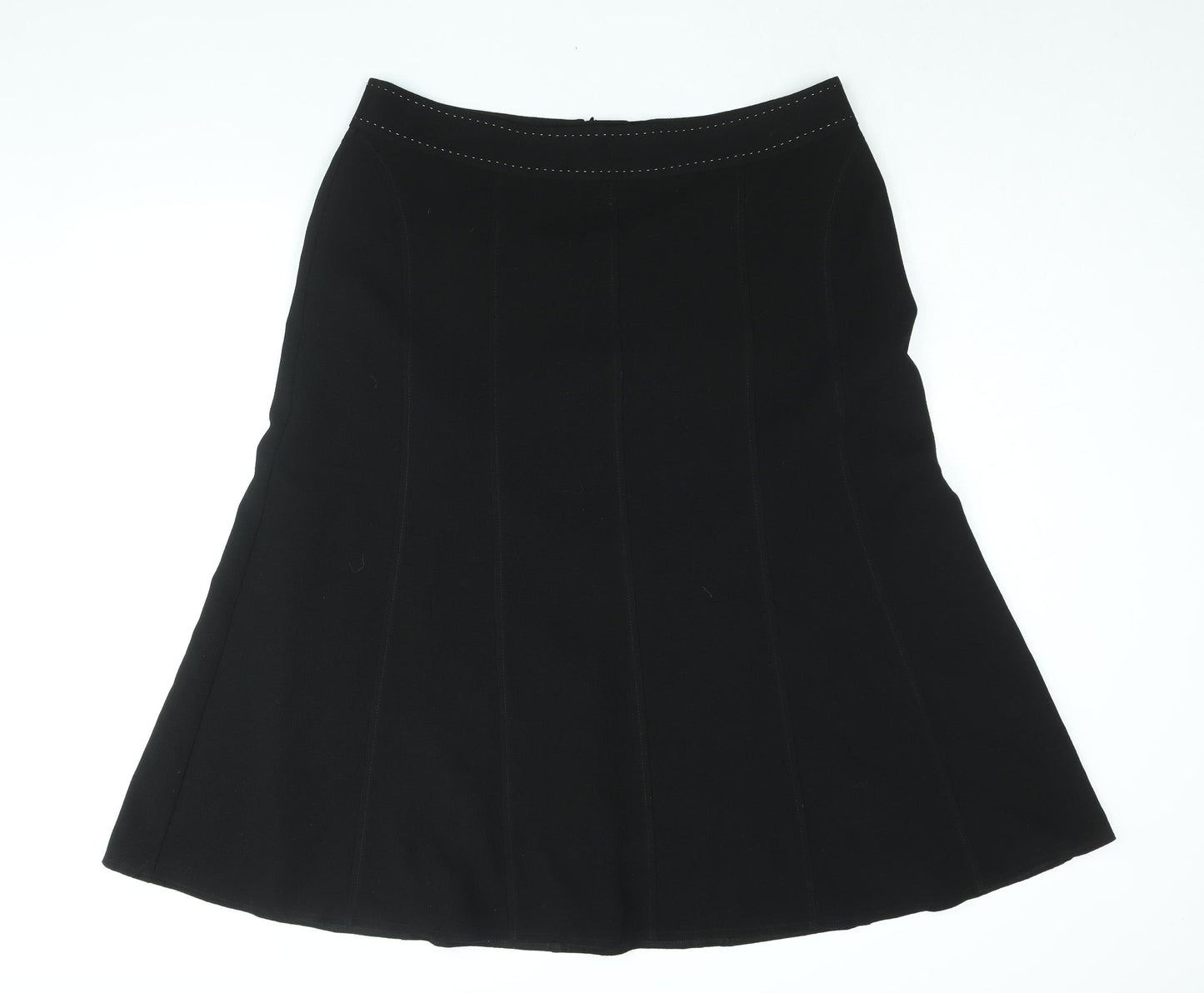 EWM Womens Black Polyester A-Line Skirt Size 18 Zip