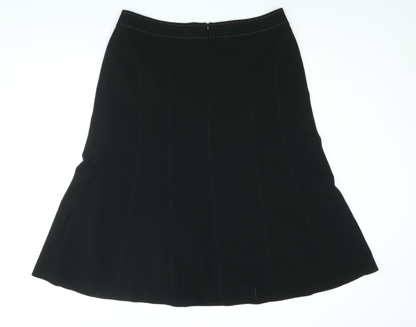 EWM Womens Black Polyester A-Line Skirt Size 18 Zip