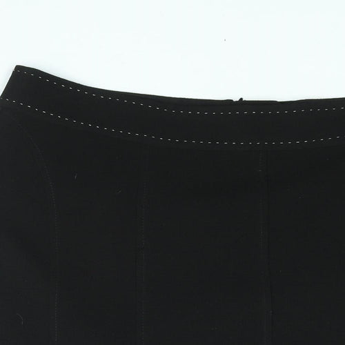 EWM Womens Black Polyester A-Line Skirt Size 18 Zip