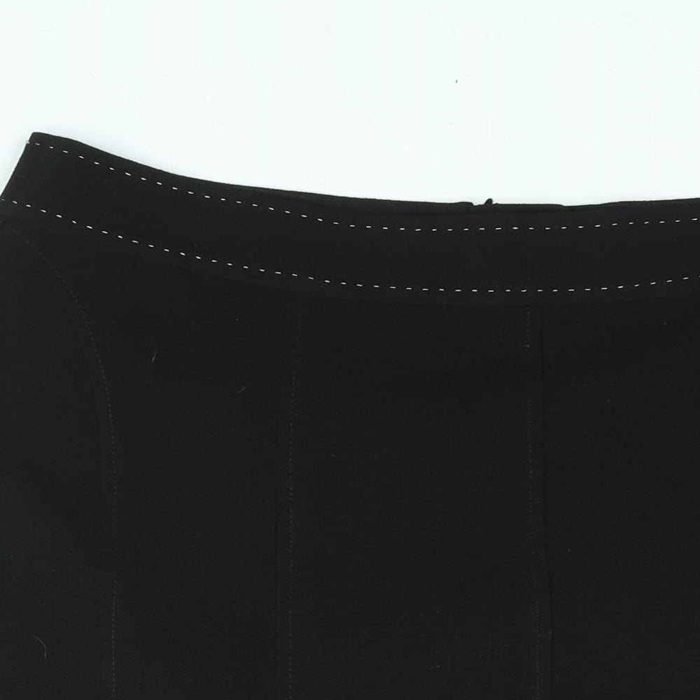 EWM Womens Black Polyester A-Line Skirt Size 18 Zip