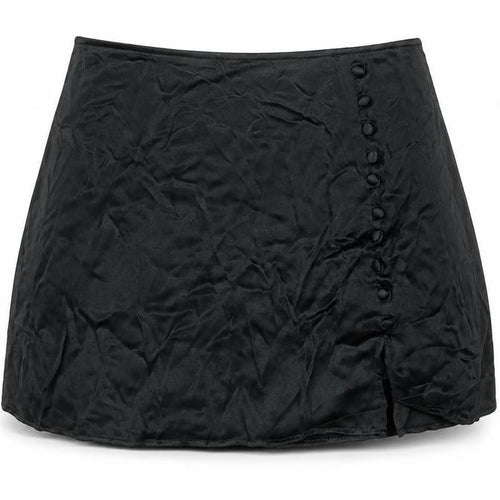 Zara Womens Black Viscose Skort Skirt Size S Zip - Button Detail