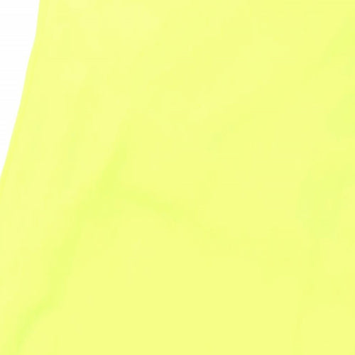 Warehouse Womens Yellow Polyester Maxi Size 14 Scoop Neck Pullover - Side Slits