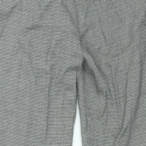 NEXT Womens Grey Check Polyester Trousers Size 12 L20 in Regular Zip - Houndstooth