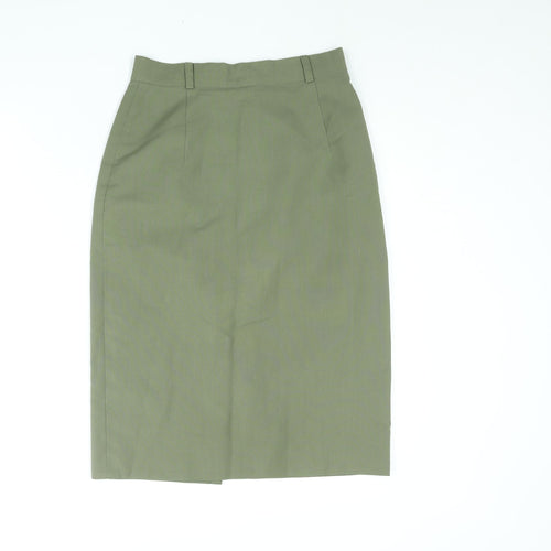 C&A Womens Green Polyester Straight & Pencil Skirt Size 12 Zip