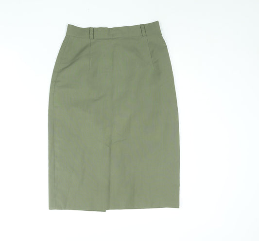 C&A Womens Green Polyester Straight & Pencil Skirt Size 12 Zip