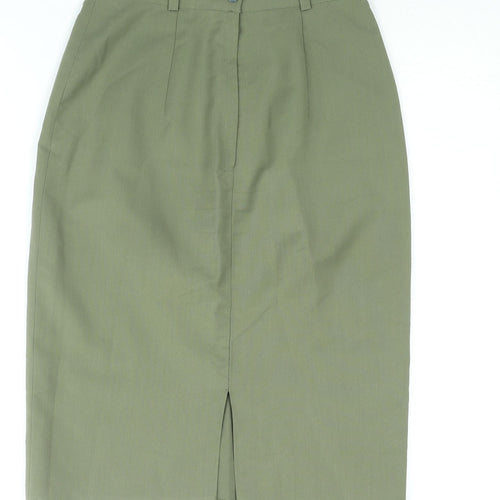 C&A Womens Green Polyester Straight & Pencil Skirt Size 12 Zip