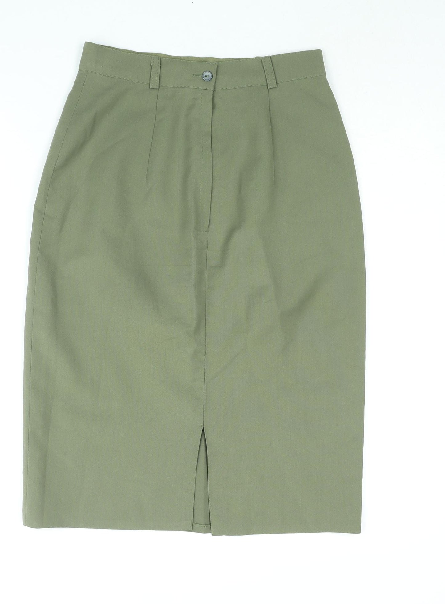 C&A Womens Green Polyester Straight & Pencil Skirt Size 12 Zip