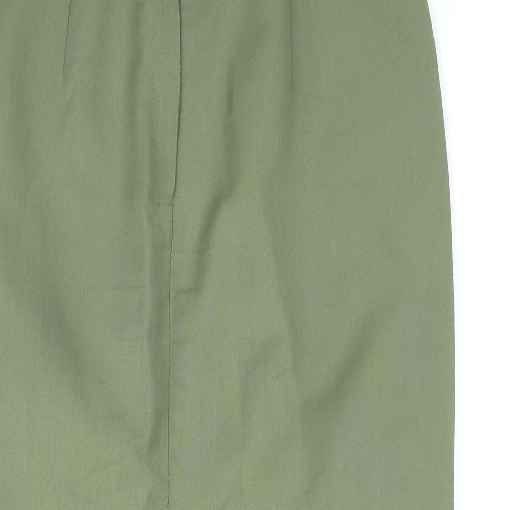 C&A Womens Green Polyester Straight & Pencil Skirt Size 12 Zip