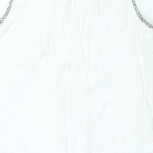 NEXT Womens White Linen Shift Size 10 Scoop Neck Pullover