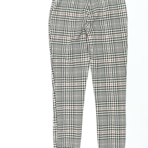 NEXT Womens Multicoloured Check Polyester Trousers Size 6 L27 in Regular - Zip