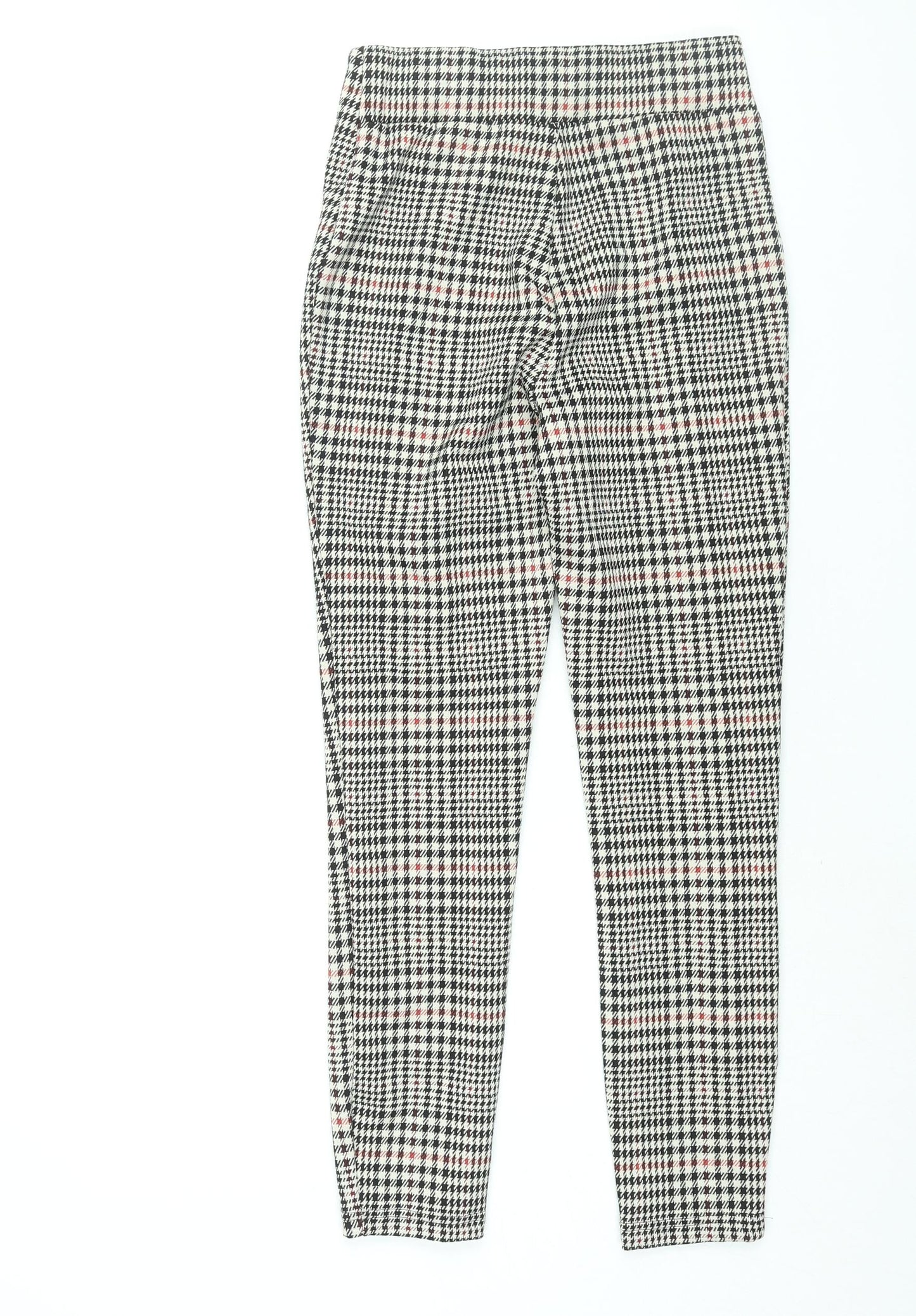 NEXT Womens Multicoloured Check Polyester Trousers Size 6 L27 in Regular - Zip