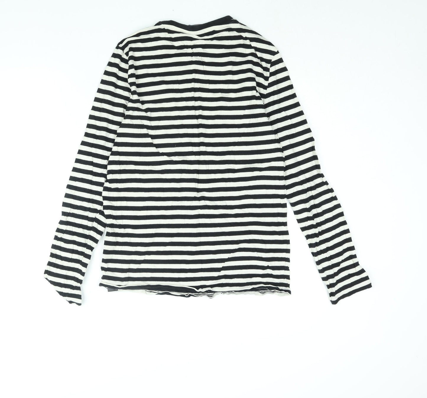 ASOS Mens Black Striped Cotton T-Shirt Size M Round Neck