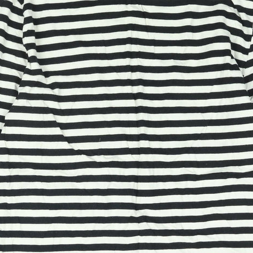 ASOS Mens Black Striped Cotton T-Shirt Size M Round Neck