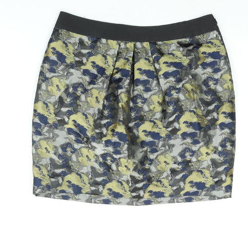 Clements Ribeiro Womens Multicoloured Geometric Polyester Mini Skirt Size 12 Zip