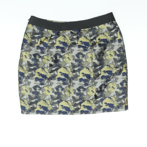 Clements Ribeiro Womens Multicoloured Geometric Polyester Mini Skirt Size 12 Zip