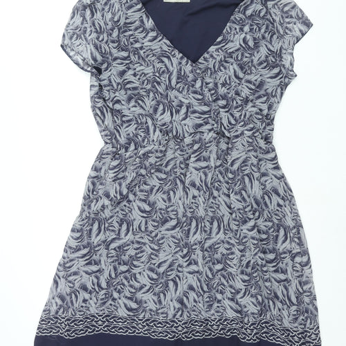 Dorothy Perkins Womens Black Geometric Polyester A-Line Size 16 V-Neck Pullover - Floral Print