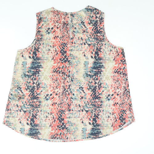 Avon Womens Multicoloured Geometric Polyester Camisole Blouse Size 18 Round Neck - Size 18-20