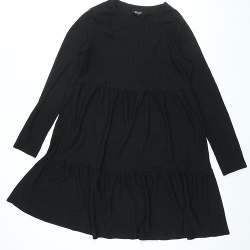 New Look Maternity Womens Black Polyester A-Line Size 18 Round Neck Pullover - Smocked