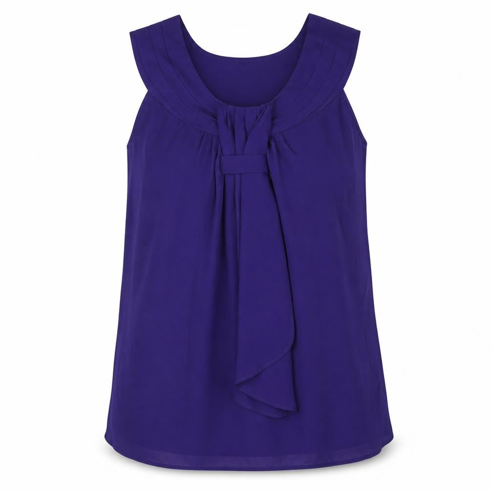 Marks and Spencer Womens Purple Polyester Camisole Blouse Size 14 Round Neck - Waterfall