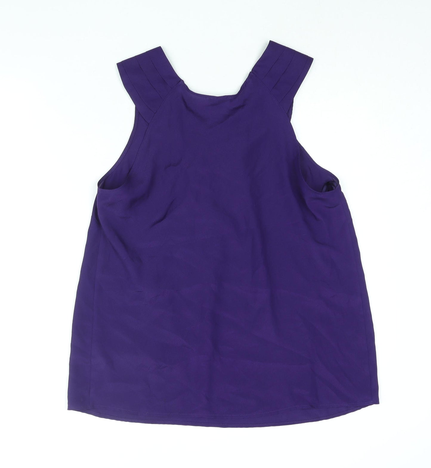 Marks and Spencer Womens Purple Polyester Camisole Blouse Size 14 Round Neck - Waterfall