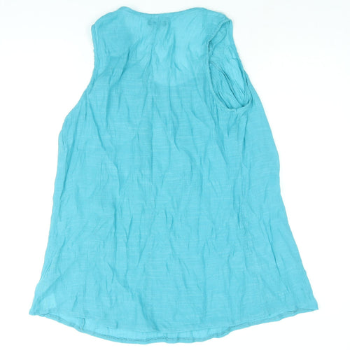 Cellbes Womens Blue Polyester Mini Size 14 Scoop Neck Pullover - Size 14-16 Rhinestone Neckline