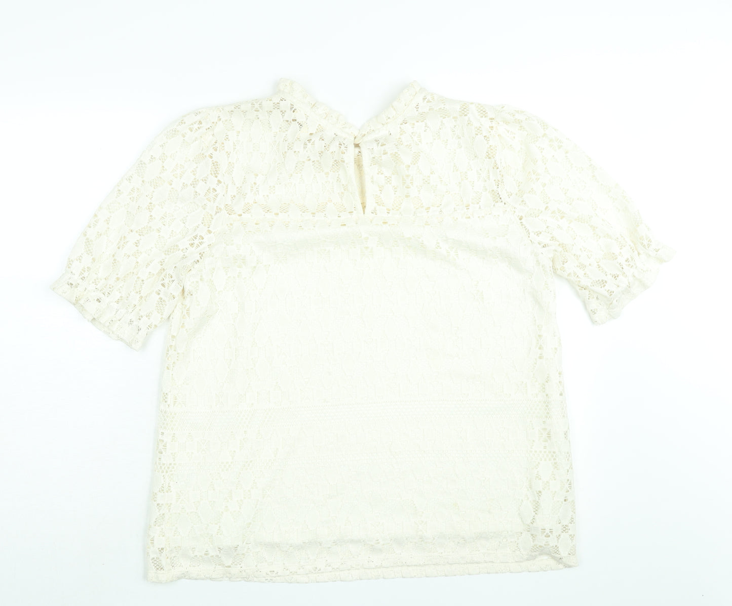 Faith & Joy Womens Ivory Polyester Basic Blouse Size XL Mock Neck