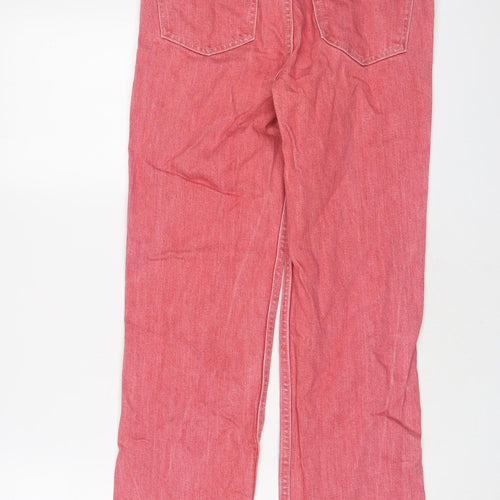 Uniqlo Womens Pink Cotton Straight Jeans Size 26 in L26 in Regular Zip