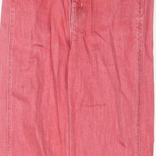 Uniqlo Womens Pink Cotton Straight Jeans Size 26 in L26 in Regular Zip