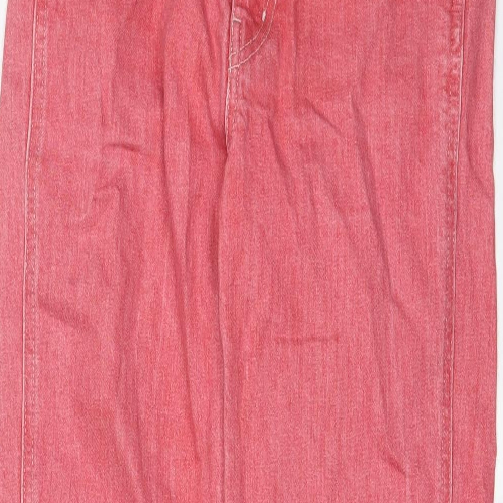 Uniqlo Womens Pink Cotton Straight Jeans Size 26 in L26 in Regular Zip