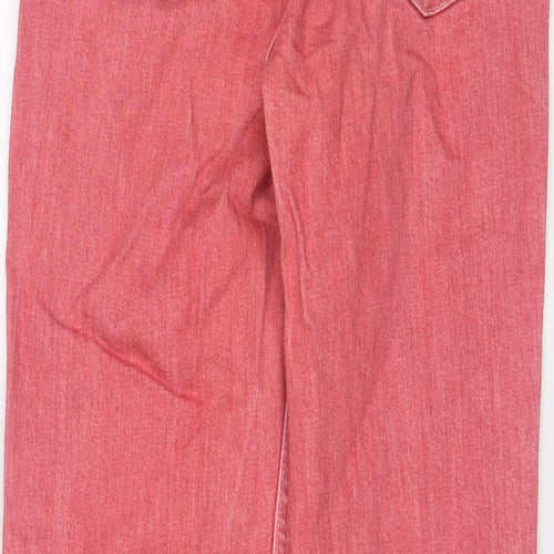 Uniqlo Womens Pink Cotton Straight Jeans Size 26 in L26 in Regular Zip