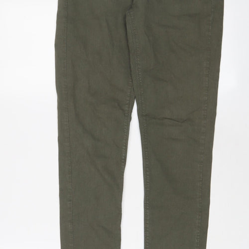 Oasis Womens Green Cotton Skinny Jeans Size 12 L29 in Regular Zip