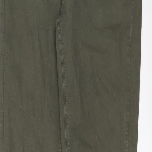 Oasis Womens Green Cotton Skinny Jeans Size 12 L29 in Regular Zip