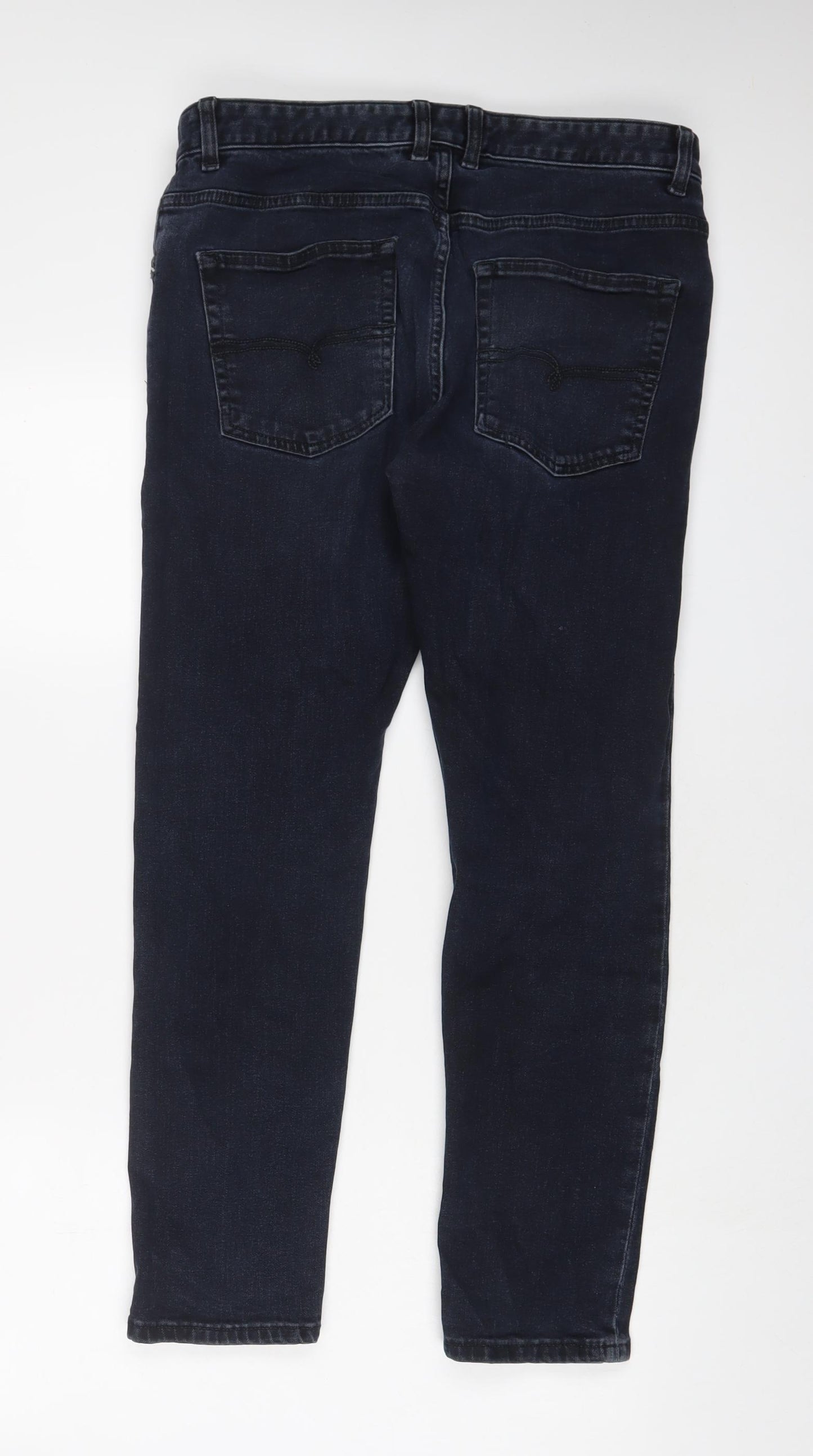 NEXT Mens Blue Cotton Skinny Jeans Size 34 in L29 in Regular Zip - Short Leg