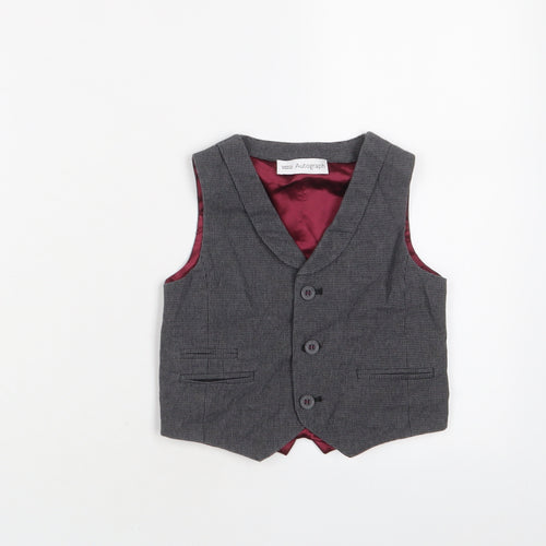 Autograph Boys Grey Houndstooth Jacket Waistcoat Size 2-3 Years Button