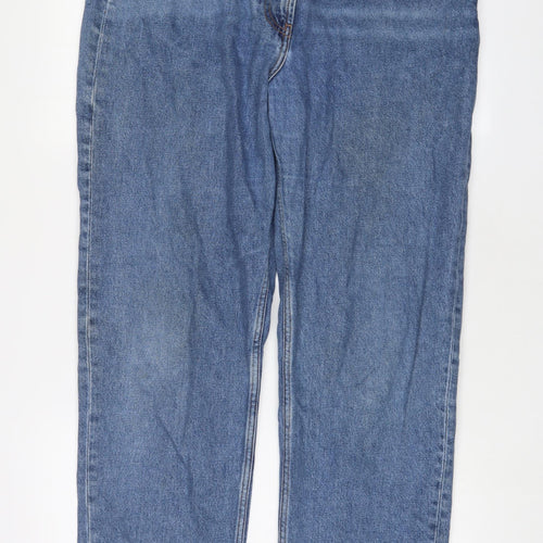 COLLUSION Womens Blue Cotton Mom Jeans Size 34 in L34 in Regular Zip