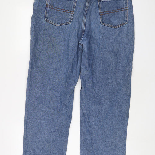 COLLUSION Womens Blue Cotton Mom Jeans Size 34 in L34 in Regular Zip