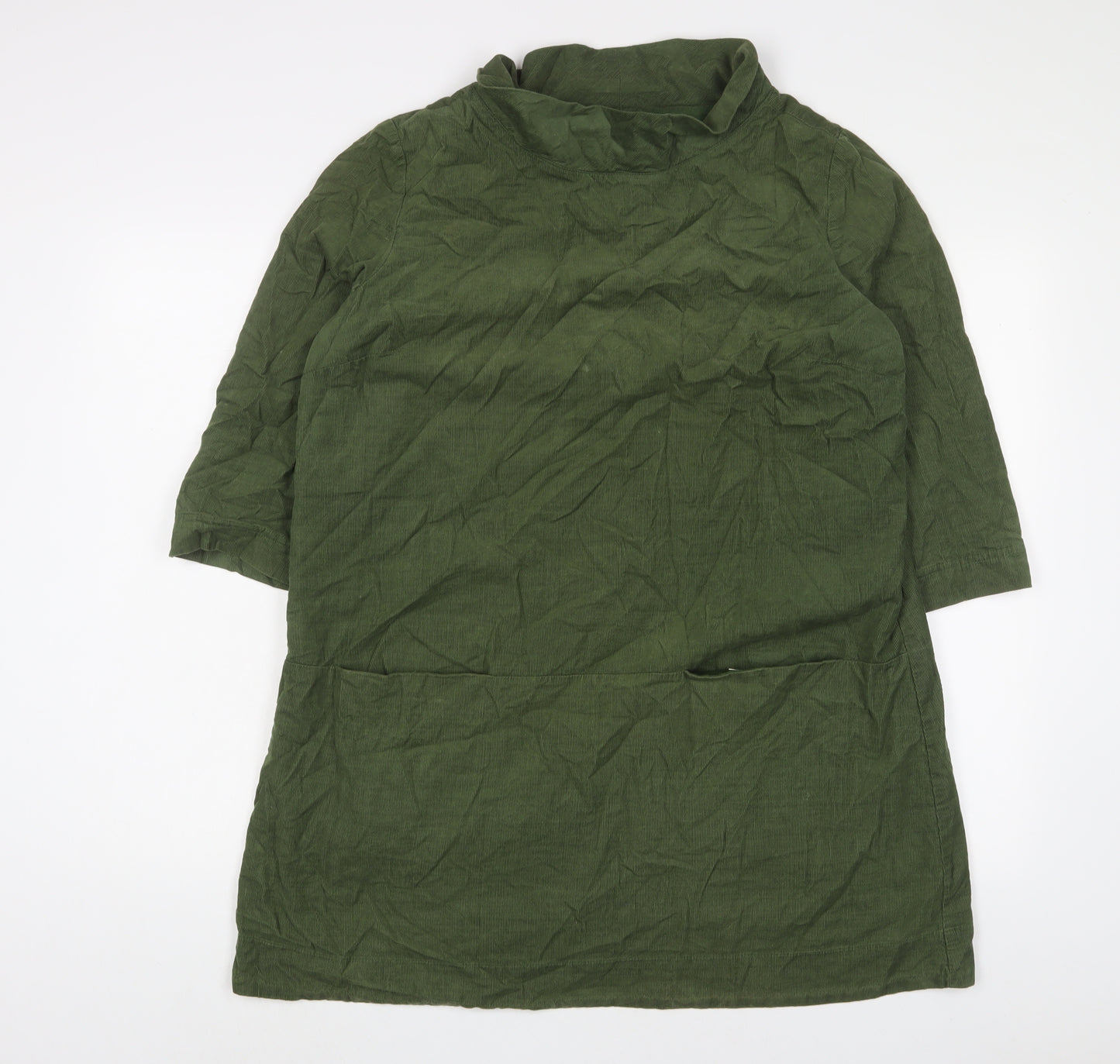 Seasalt Womens Green Cotton Sheath Size 14 Round Neck Pullover