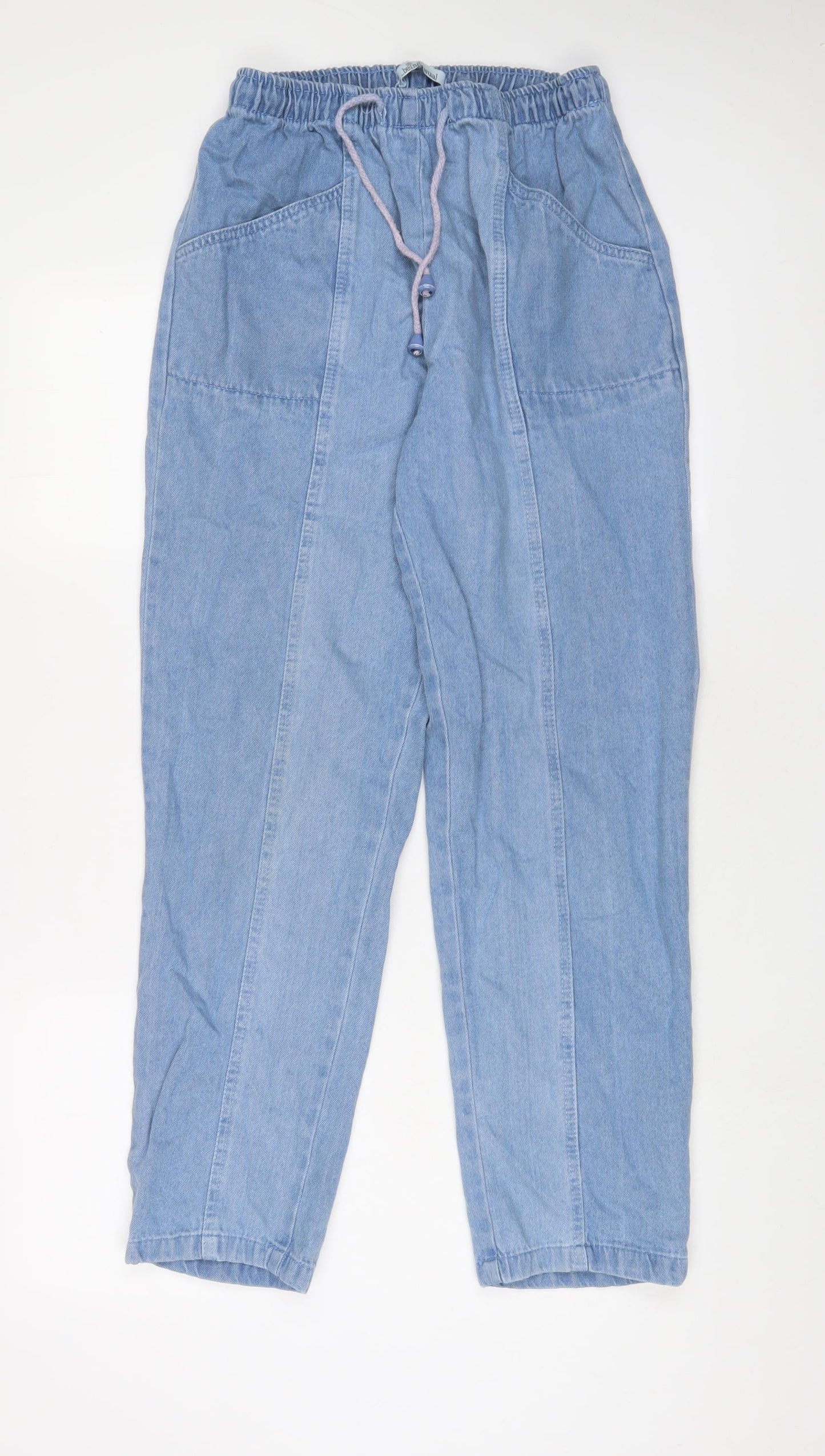 Being Casual Womens Blue Cotton Skinny Jeans Size 12 L29 in Regular Drawstring
