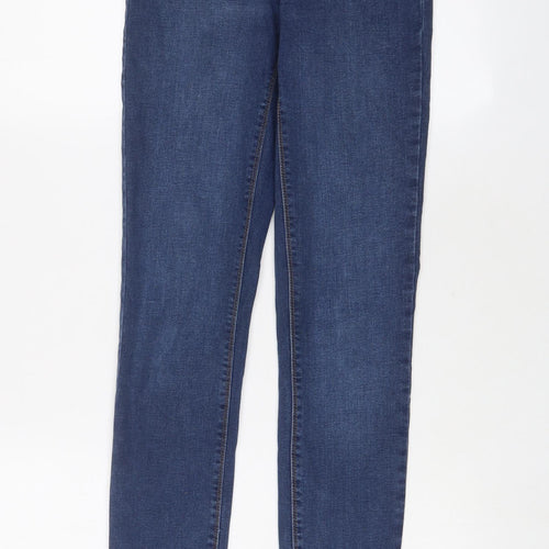 Denim & Co. Womens Blue Cotton Skinny Jeans Size 8 L31 in Regular Zip