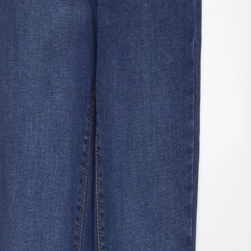 Denim & Co. Womens Blue Cotton Skinny Jeans Size 8 L31 in Regular Zip