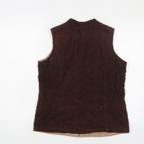DASH Womens Brown Gilet Jacket Size 12 Zip