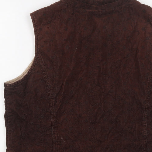 DASH Womens Brown Gilet Jacket Size 12 Zip