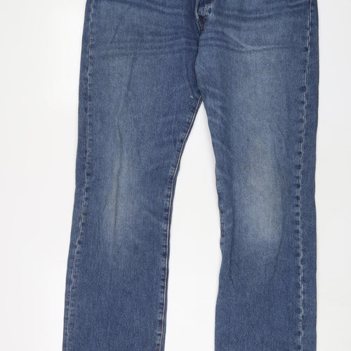 Levi's Mens Blue Cotton Straight Jeans Size 38 in L34 in Regular Button - Long Leg